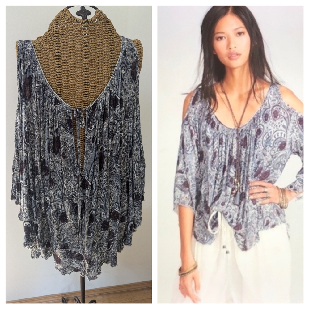 Free People cold shoulder blouse S